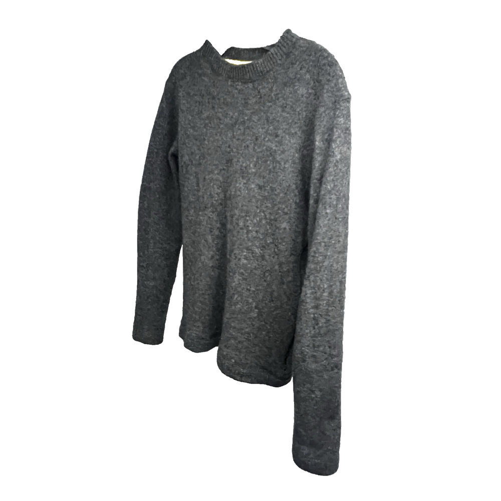 STUSSY Streetwear Gray Lambs Wool Mesh Lined Sweater Womens Small Side Zips - Picture 3 of 10